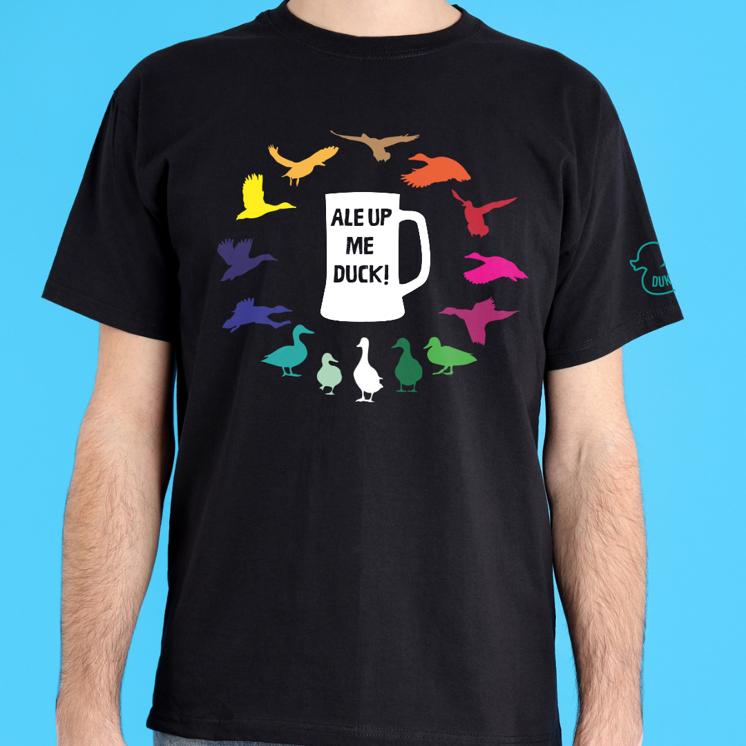Dukki Gifts – wholesale Screen printed t-shirt – unisex – Ale up, me Duck! T-shirt0