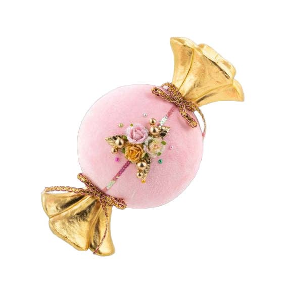 Dunn Deals - Wholesale Christmas decoration - Santa's Sweet Shoppe Collection - 15" Pink Round Candy Wrapper