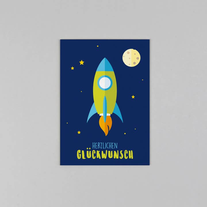 Postcard Wood Pulp Justus Rocket for wholesale by Kunst an Papier