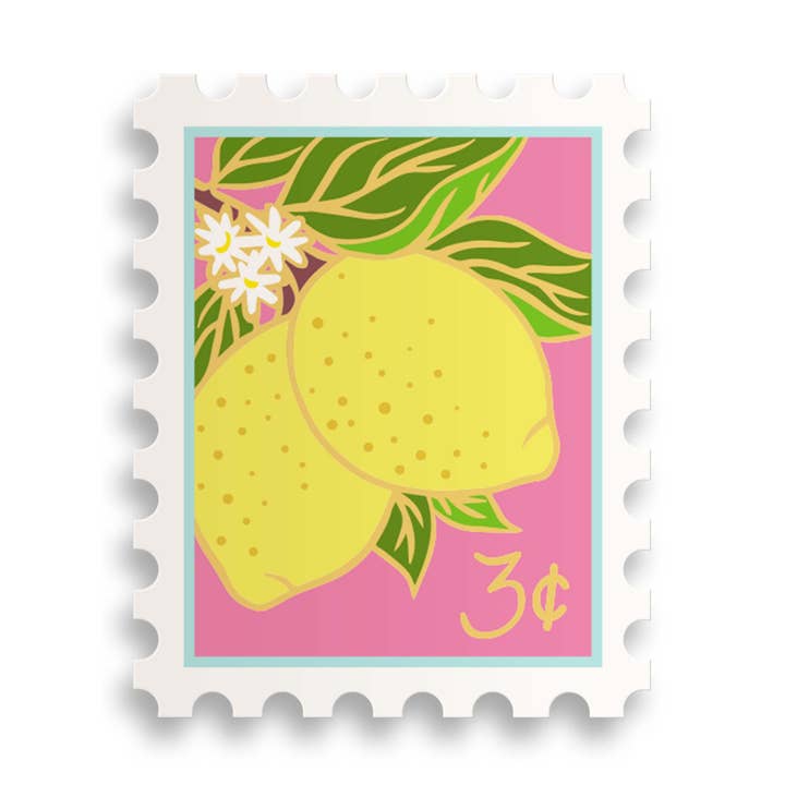 Cheery Lemons Stamp (Sticker) for wholesale by Sablewood Paper Company