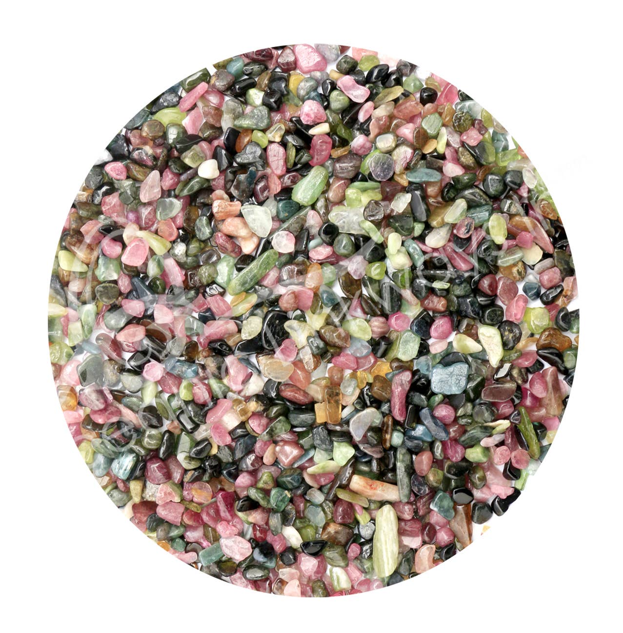 Oceanic Linkways Inc - Wholesale Spiritual Stone/Crystal - (KG)TUMBLED CHIPS - TOURMALINE, RAINBOW 3-5 MM0