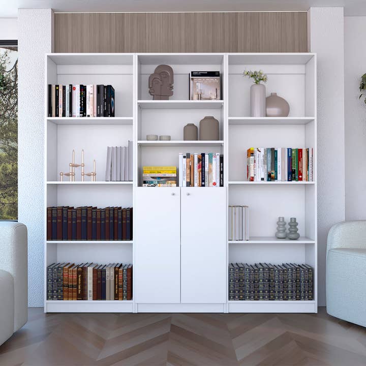 Treevol Furniture - Wholesale Bookcase - Oasis 3 Piece Living Room Set with 3 Bookcases, White1