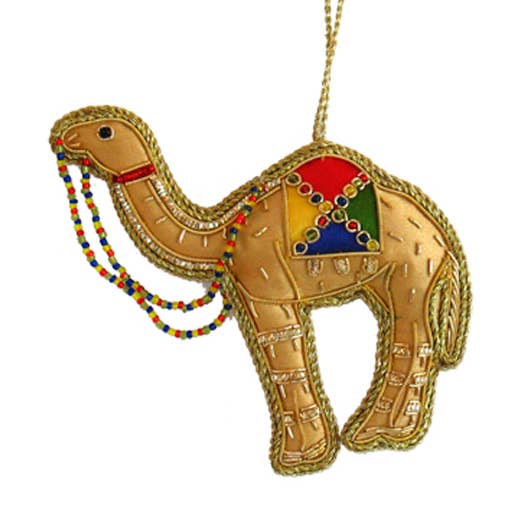 Handgemaakte, geborduurde Zari kerst- en valentijnsornamenten voor wholesale door Silk Road Traders