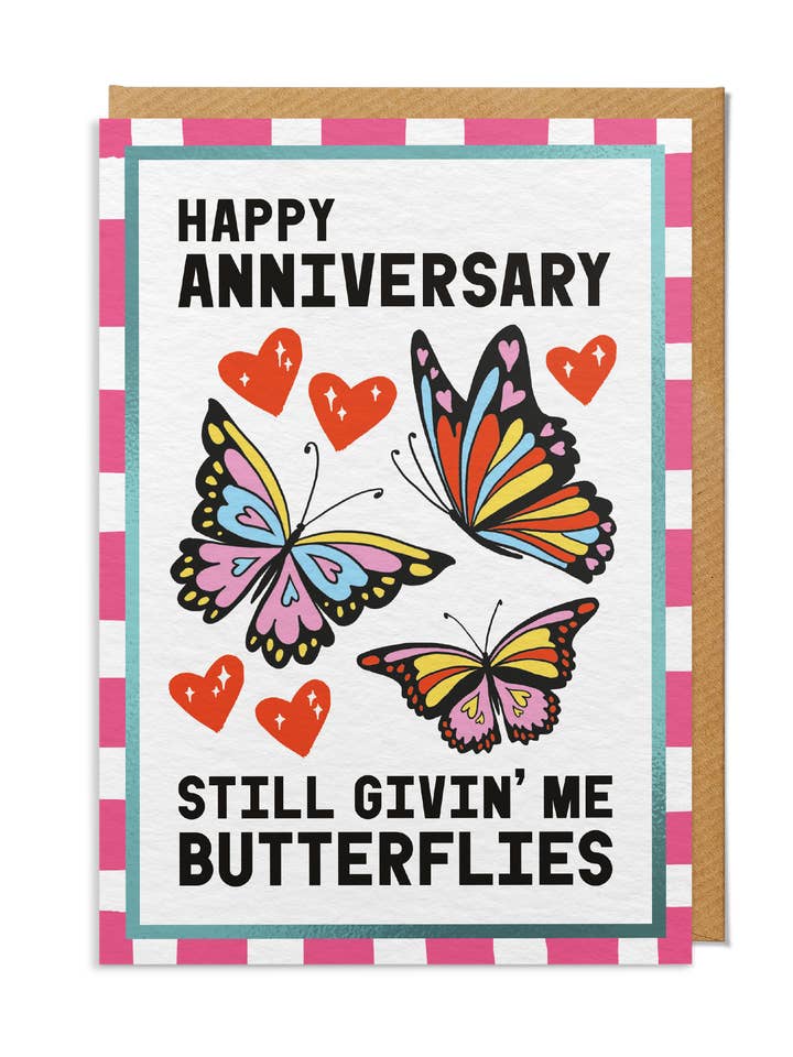 Anniversary Card — "Still Givin' Me Butterflies" for wholesale by SANDERS DE ROEPER