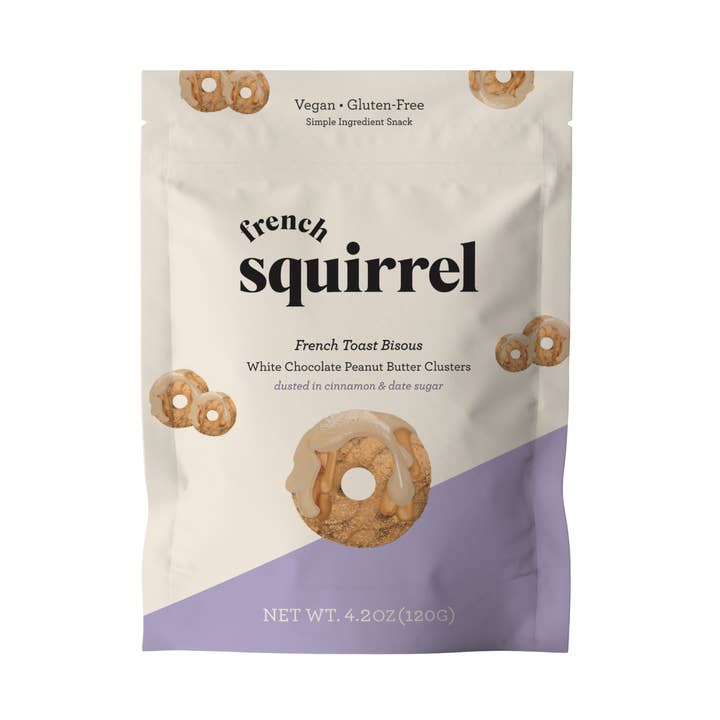 French Toast Bisous: White Chocolate PB Clusters (12 BAGS) for wholesale by French Squirrel