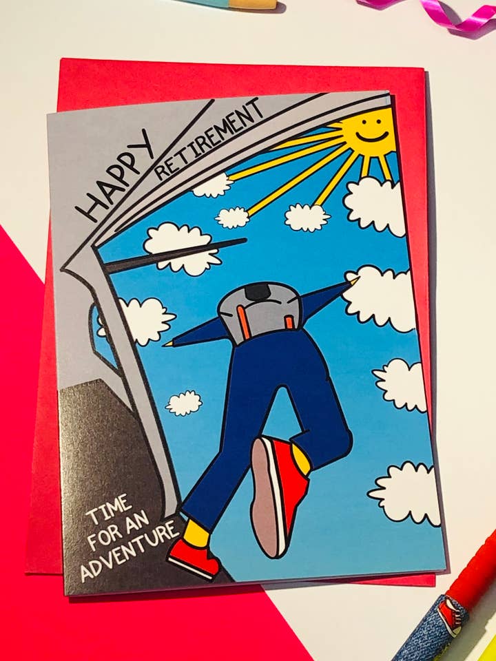 Happy Retirement Greetings Card for wholesale by PaintsPylons