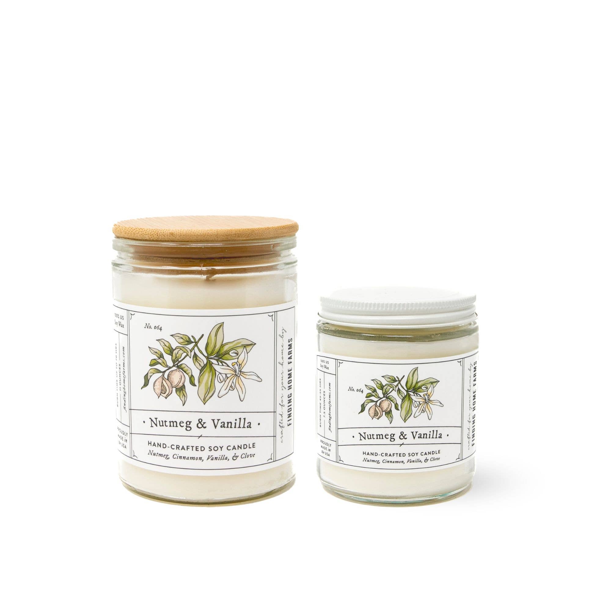 Finding Home Farms - Vente Bougie en bocal - Bougie au soja, noix de muscade et vanille, parfum chaud d'automne4