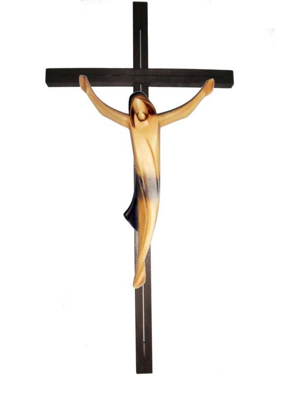 Crucifixo Estilizado Moderno em Madeira Entalhada Val Gardena por atacado de Dolfi