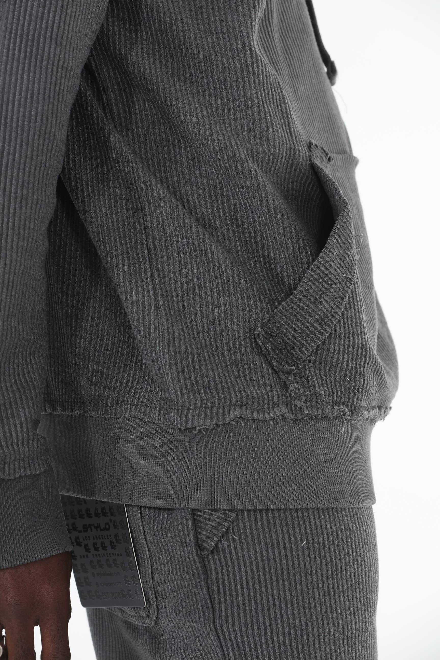 Stylo – Fato de treino – Homem por atacado – Fato de Treino em Veludo Canelado Antracite com Bainha Larga e Justa10