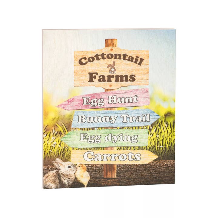JennyGems - Wholesale Sign - Cottontail Farms Easter Decor Wooden Sign, Spring Decoration1