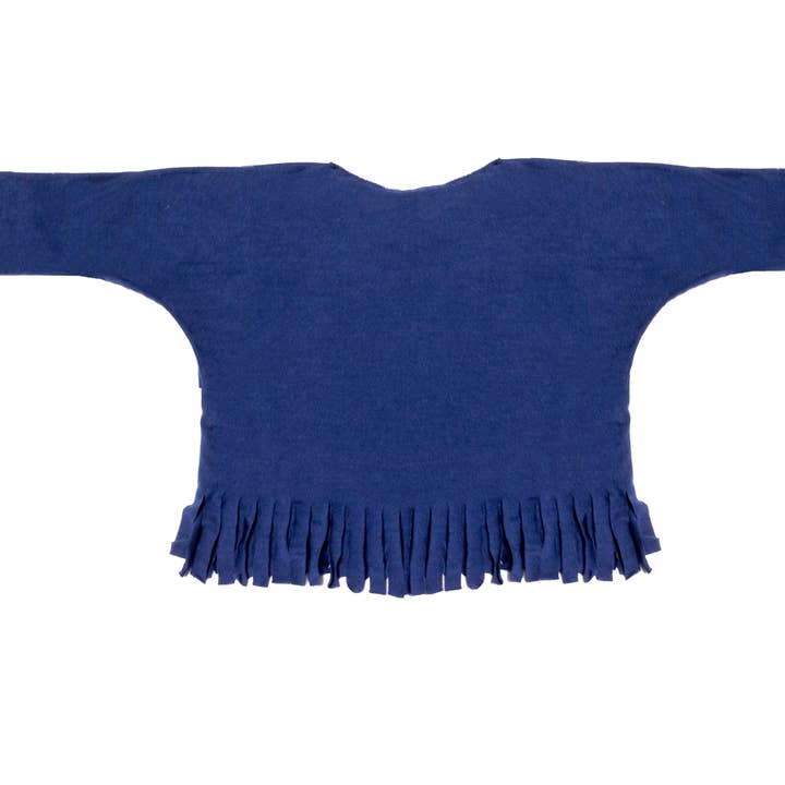 Baby & Girls Long Sleeve Fringe Shirt | Navy Blue for wholesale by Born By The Shore