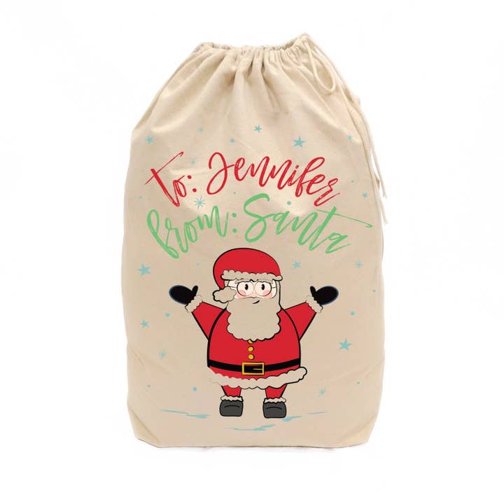 Personalized To and From Santa Sack for wholesale by The Cotton & Canvas Co.