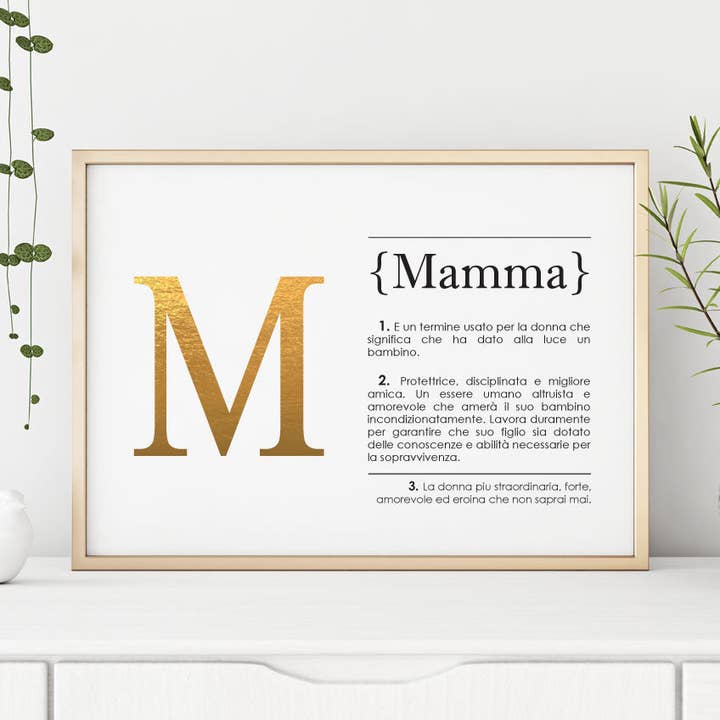 Impresión de Arte con Definición Italiana MAMMA para venta al por mayor de The Artisan Gift Co.