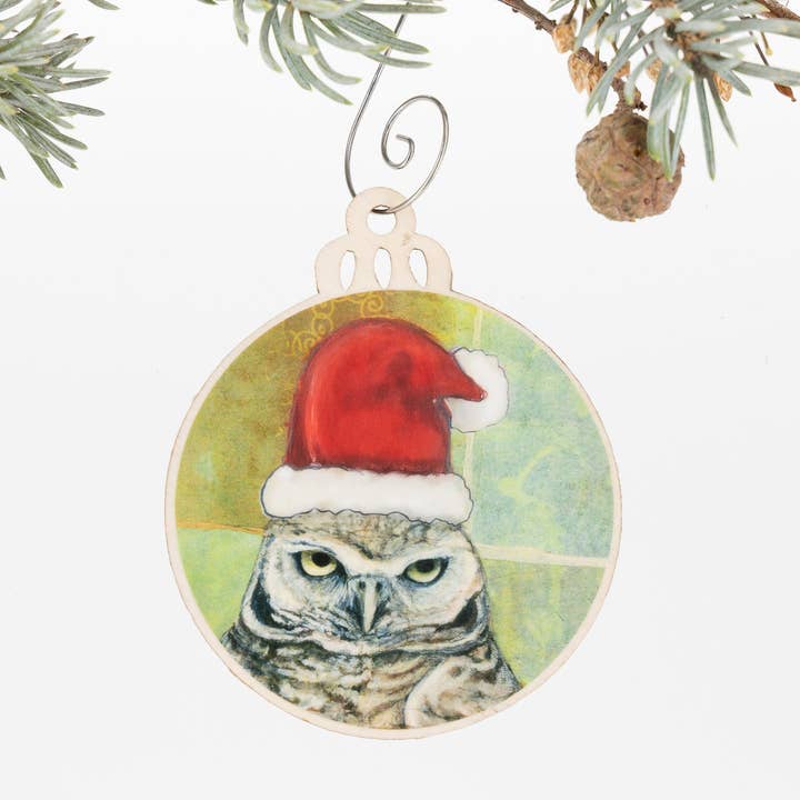 Burrowing Owl Ornament | Christmas Ornament | Bird Ornament | Owl Ornament | Bird Art | Bird Painting | Owl Lover Gift | Birder Gift | Tea for wholesale by Orphan Girl Fine Art