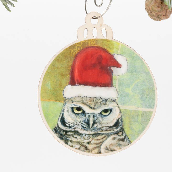 Burrowing Owl Ornament | Christmas Ornament | Bird Ornament | Owl Ornament | Bird Art | Bird Painting | Owl Lover Gift | Birder Gift | Tea for wholesale by Orphan Girl Fine Art