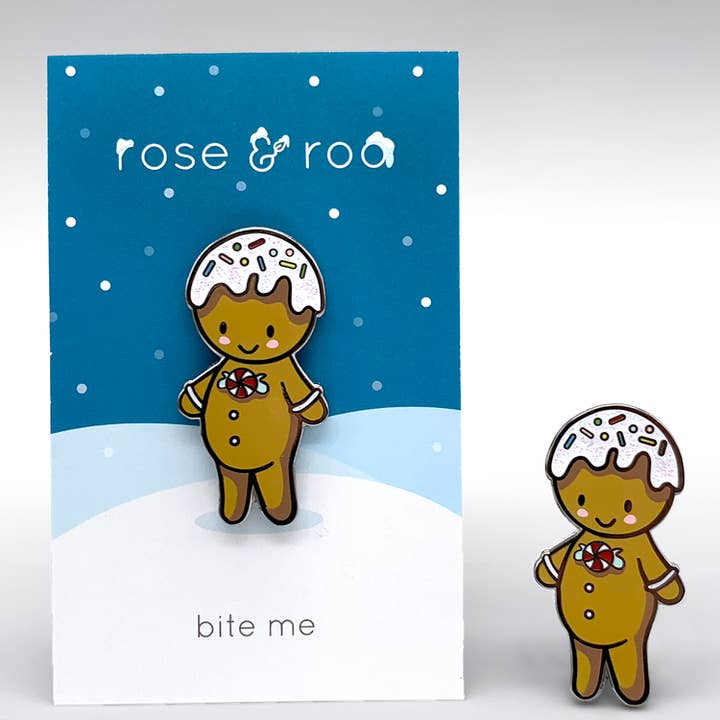 rose & roo - Wholesale Lapel Pin/Button - Bite Me Enamel Pin1