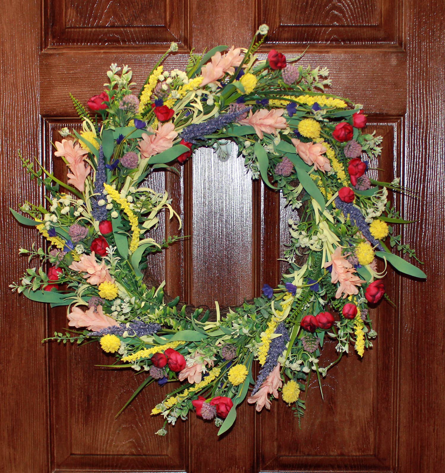 WORTH IMPORTS - Wholesale Wreath - 24" Spring Wildflower Wreath on Natural Twig Base1
