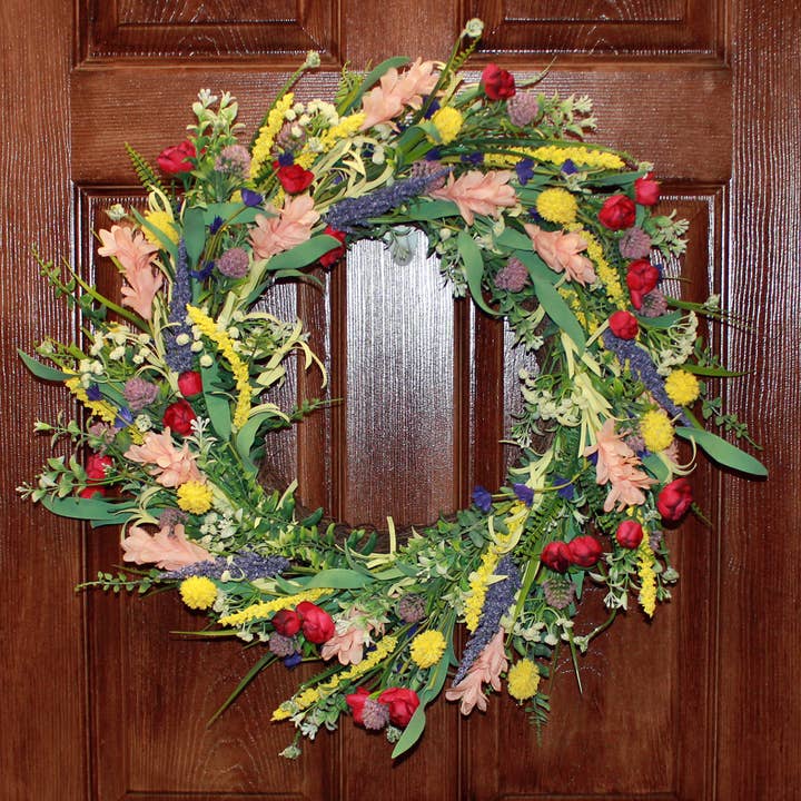 WORTH IMPORTS - Wholesale Wreath - 24" Spring Wildflower Wreath on Natural Twig Base1