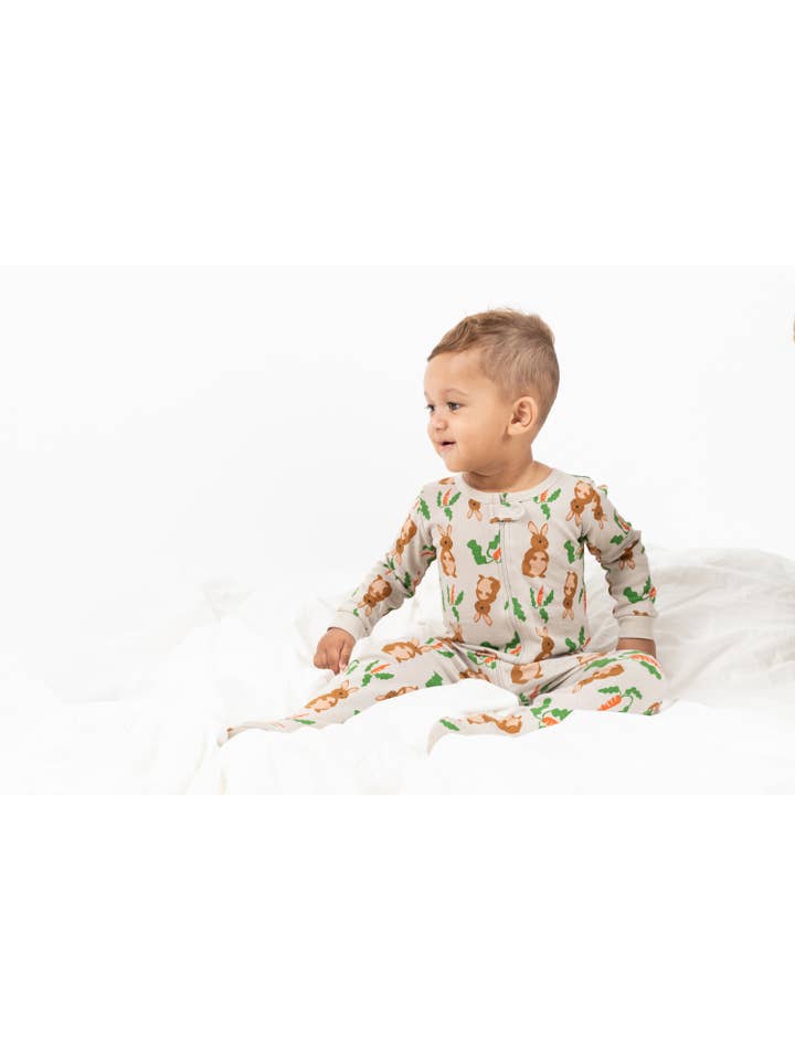 Leveret Pajamas - Vendita all'ingrosso Pigiamino - Neonati - Coniglietti pigiama con piedi per bambini per la primavera