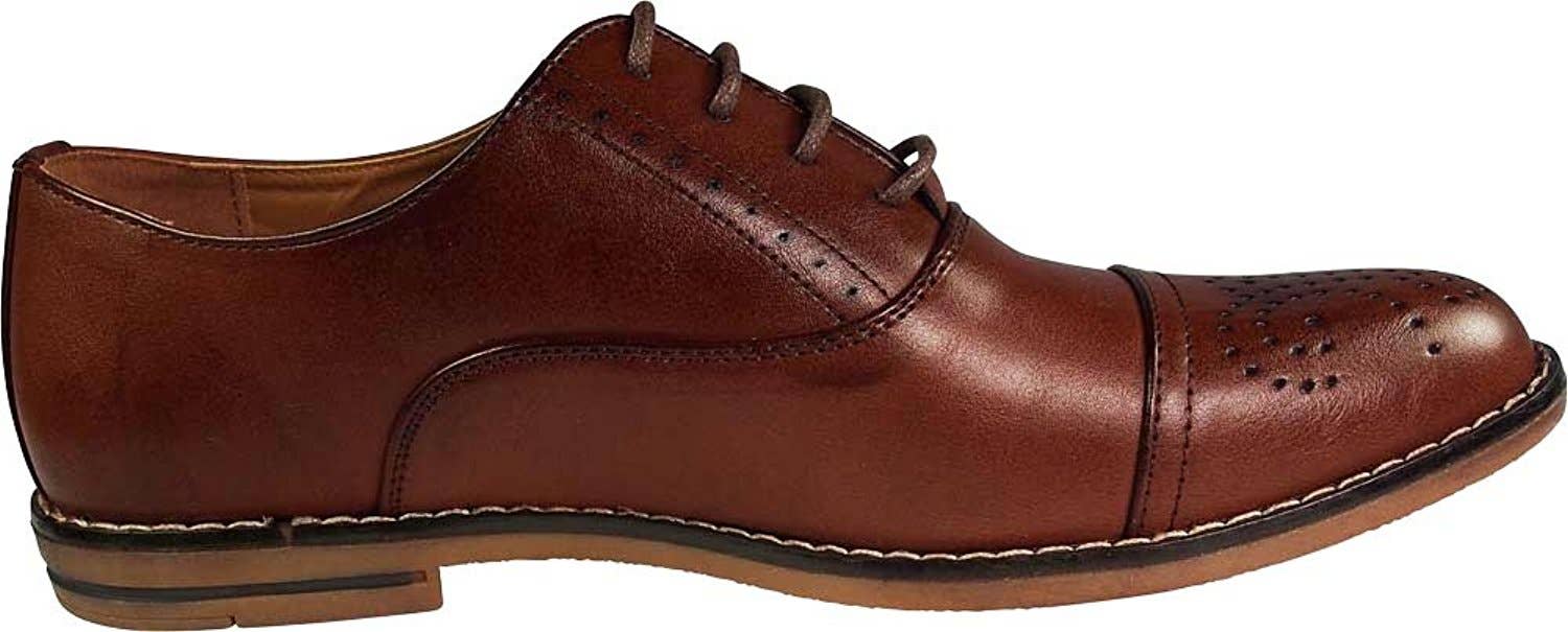 Eastern Off Price - Wholesale Oxford Shoes - Men's - Via Farinella - Mens Genuine Leather Insole Cap Toe Lace Up7