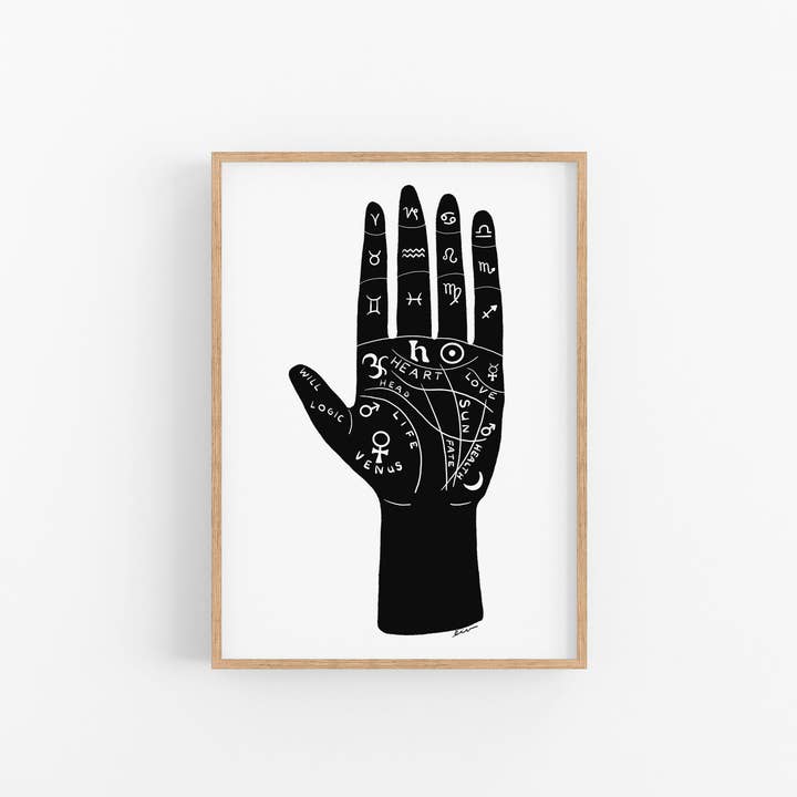 Palmistry Art Print for wholesale by Elle Ivy