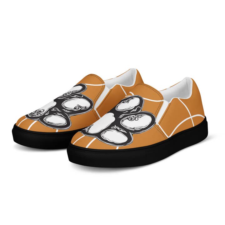4legz - Wholesale Slip-on trainers – Women′s - Paws and Orange Women’s slip-on canvas shoes4