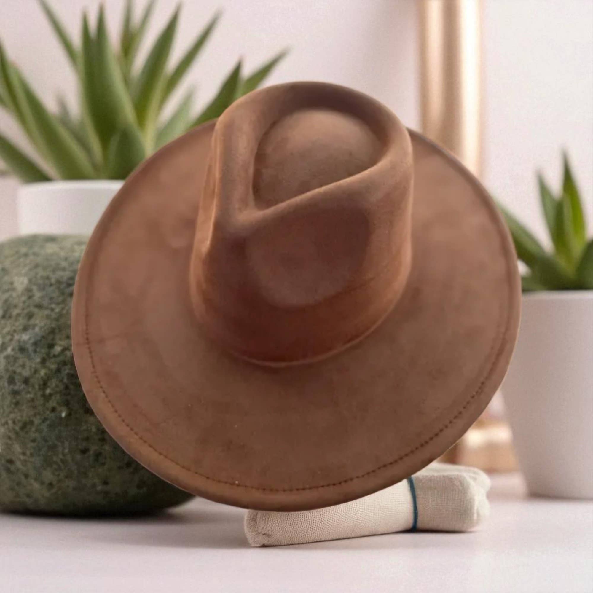 One and Only Accessories - Wholesale Fedora - Women's - Vegan Suede Wide Brim Rancher Hat  10