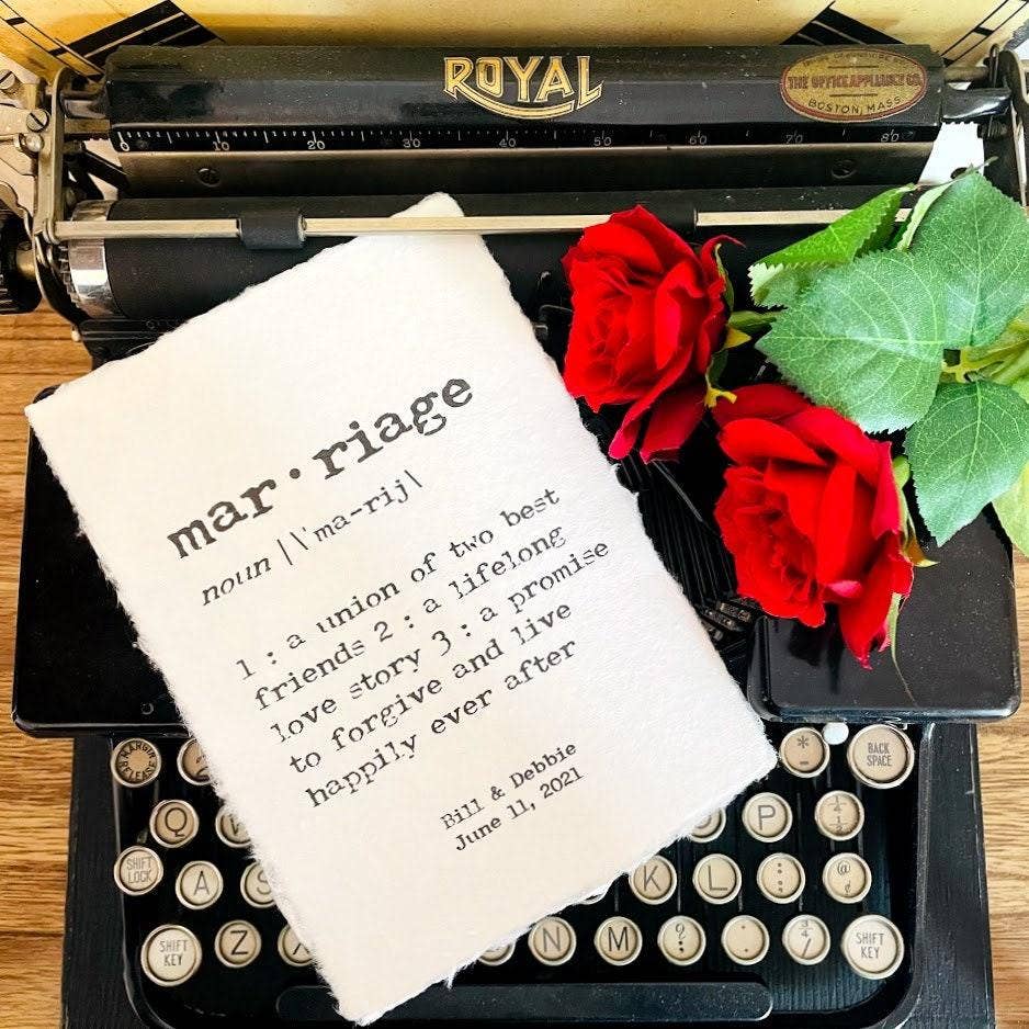 Alison Rose Vintage - Wholesale Art Print - marriage definition print on handmade paper7