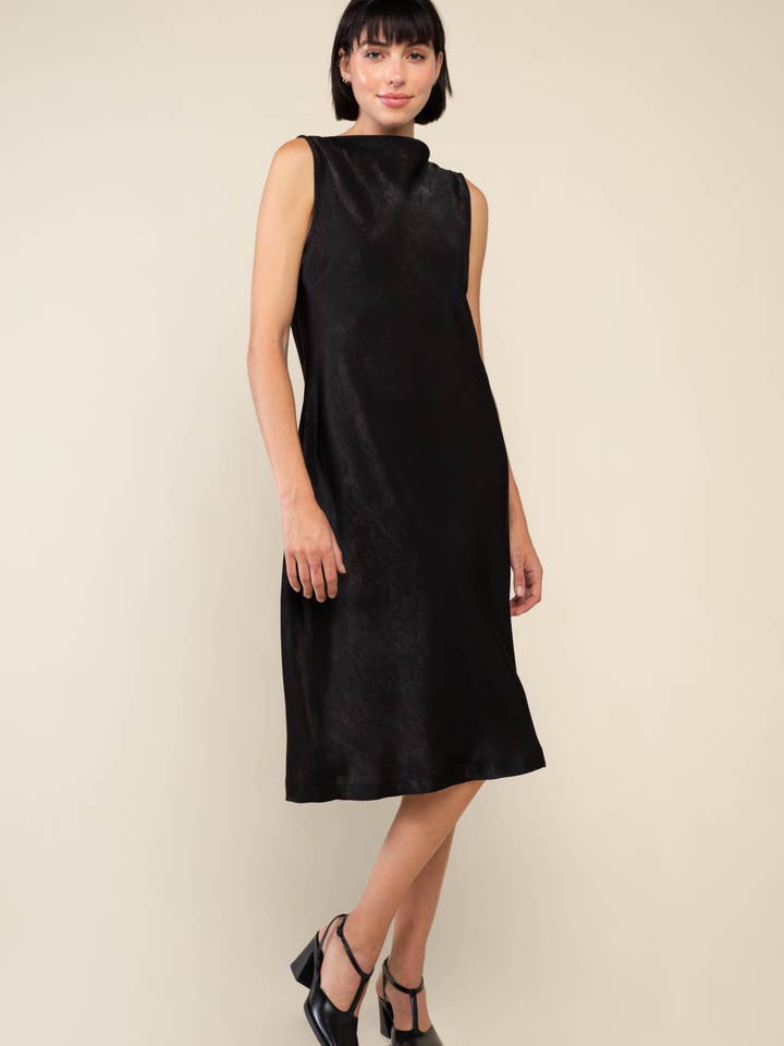 NLT - Vente Robe – femme - Robe à col bateau en satin Sabrina Bias - Grande taille