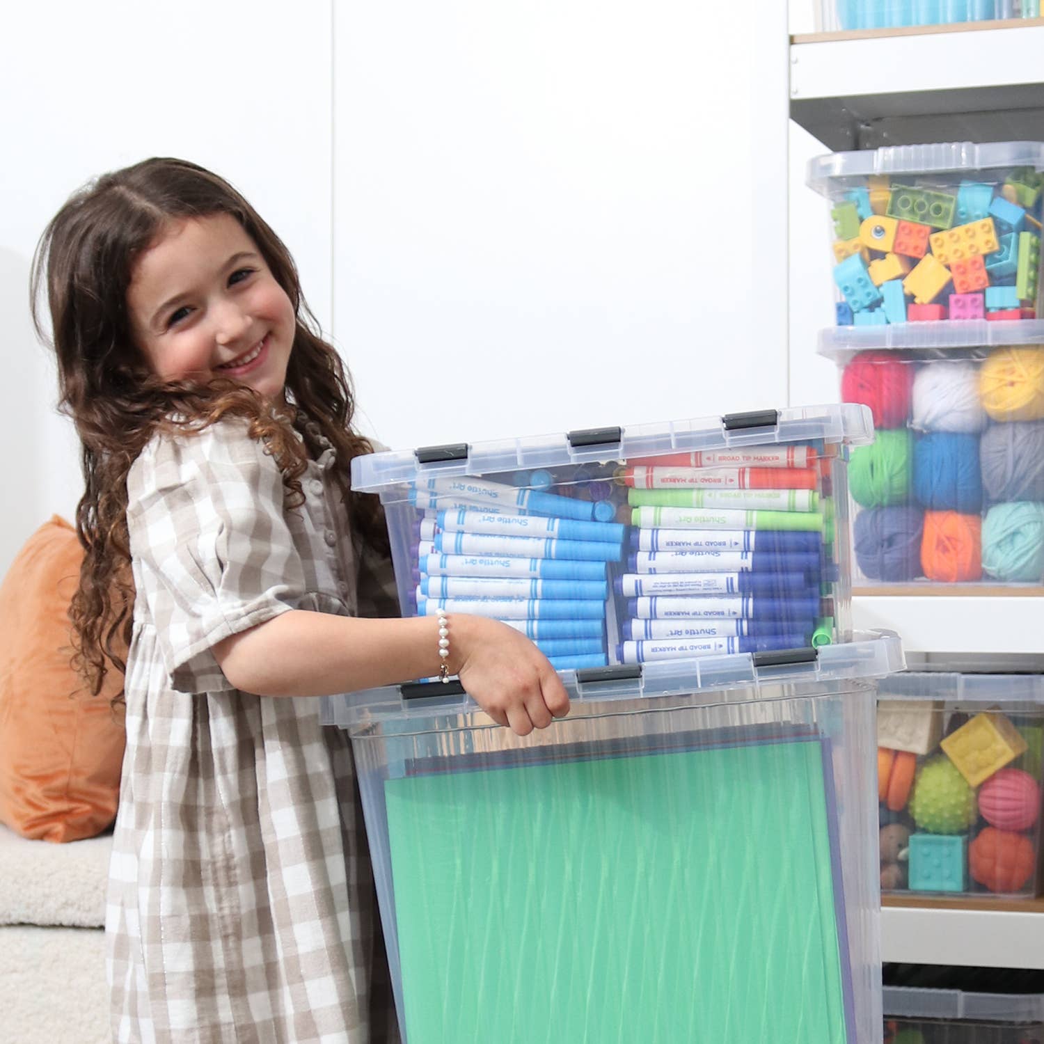 Superio Brand - Wholesale Storage Bin - Superio Hinged Lid Storage Container, Closet Organizer 50L8