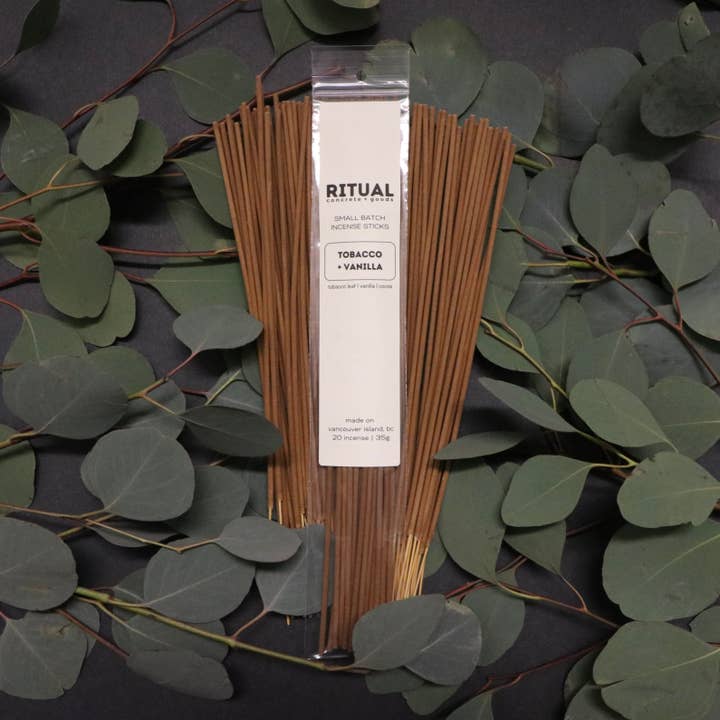 Tobacco + Vanilla Small Batch Incense for wholesale by Ritual Concrete + Goods