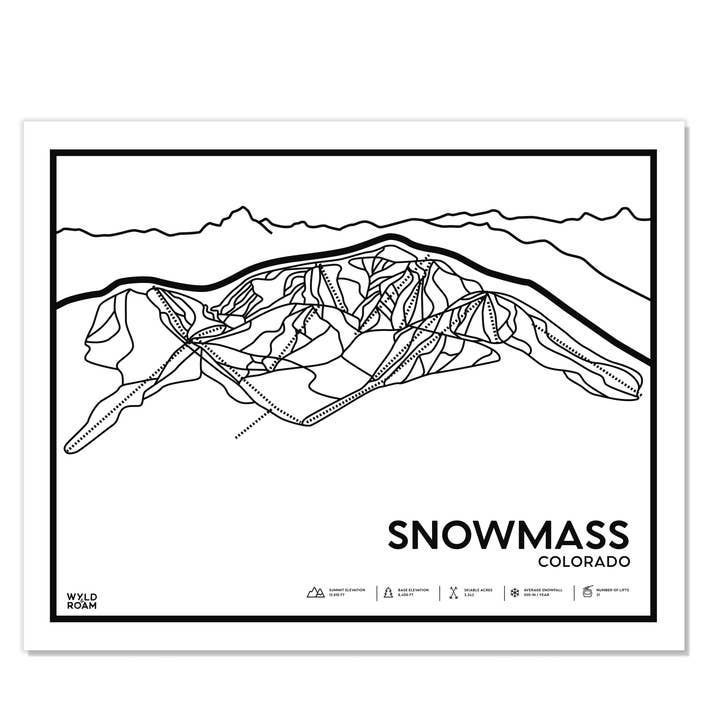 Carte du sentier Snowmass pour la vente par Wyld & Roam