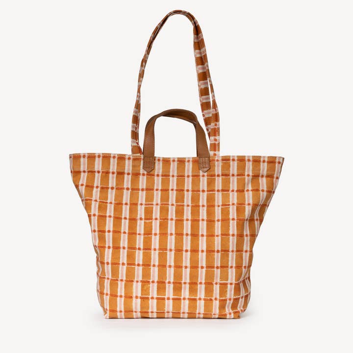 Carryall Tote - Ember Plaid for wholesale by JOYN