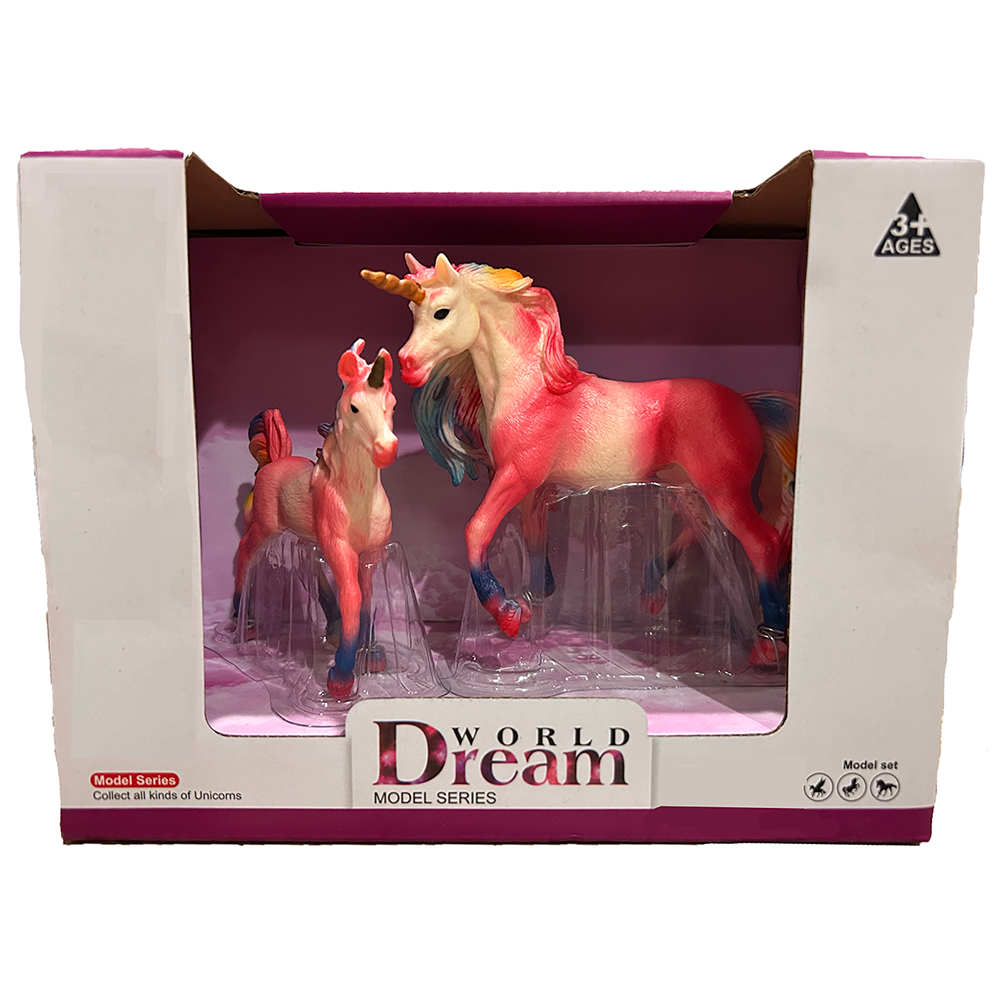 Texas Toy Distribution - Wholesale Figurine Toy - Kids - Unicorn Painted Resin Figurines in Open Window Box, 4 Styles2