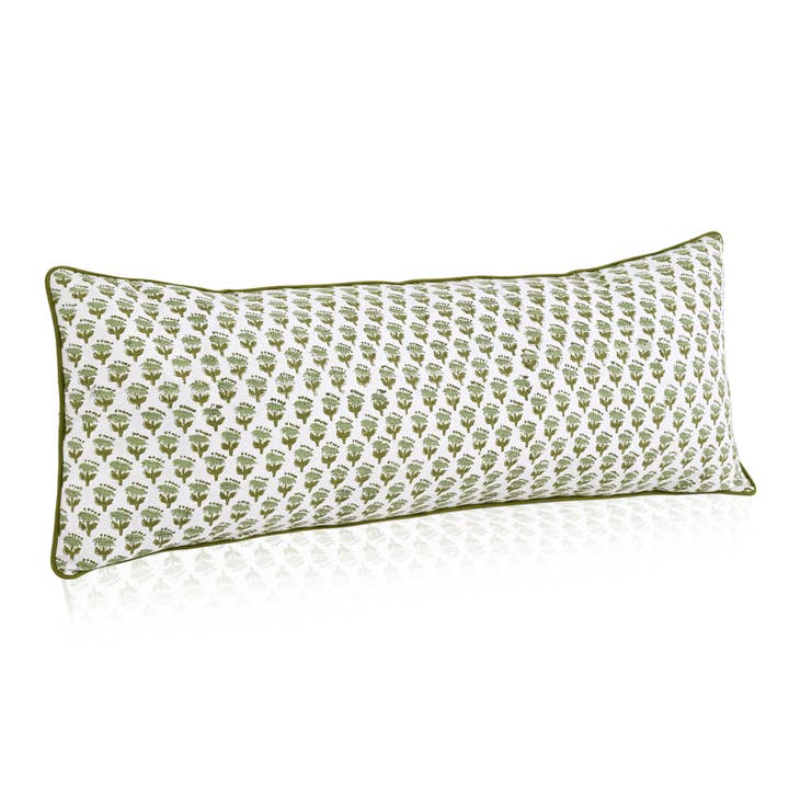 Funda de Almohada con Ribete de Algodón - Verde Esmeralda para venta al por mayor de Cotton Print Club