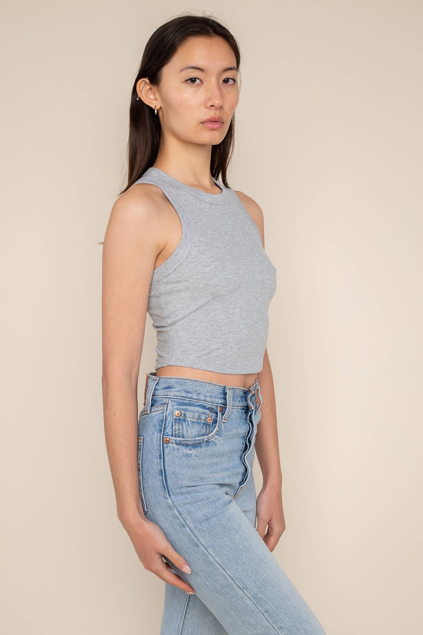 NLT – Tops – Mulher por atacado – Lula Rib Tank | Comprimento Básico da Colheita7