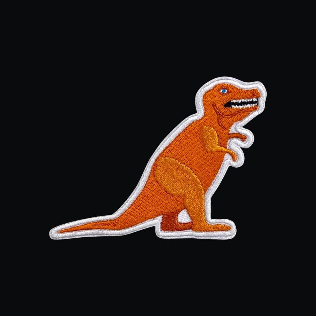 Sparkletown Studios – Engroshandel Patch – Stor Orange Dinosaur Patch1