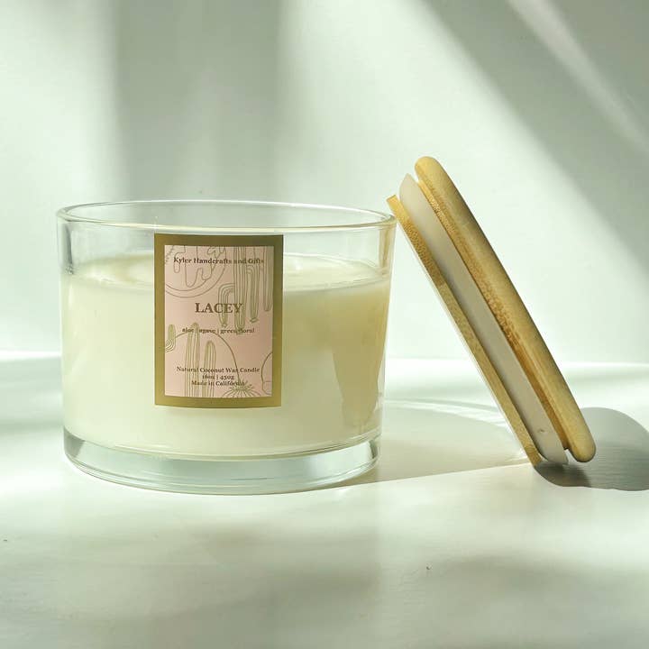 Lacey (Cactus) - Vela de doble mecha de 16 onzas para venta al por mayor de Kyler Handcrafts and Gifts