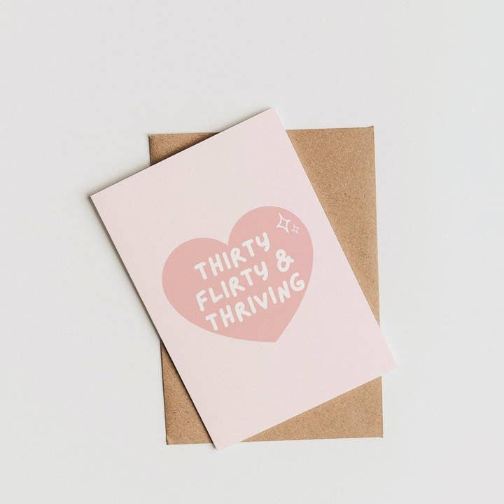 Fleurs on Sunday - Wholesale Birthday Card - 30th Birthday Card | Thirty Flirty Thriving | Thirtieth Birthday Card