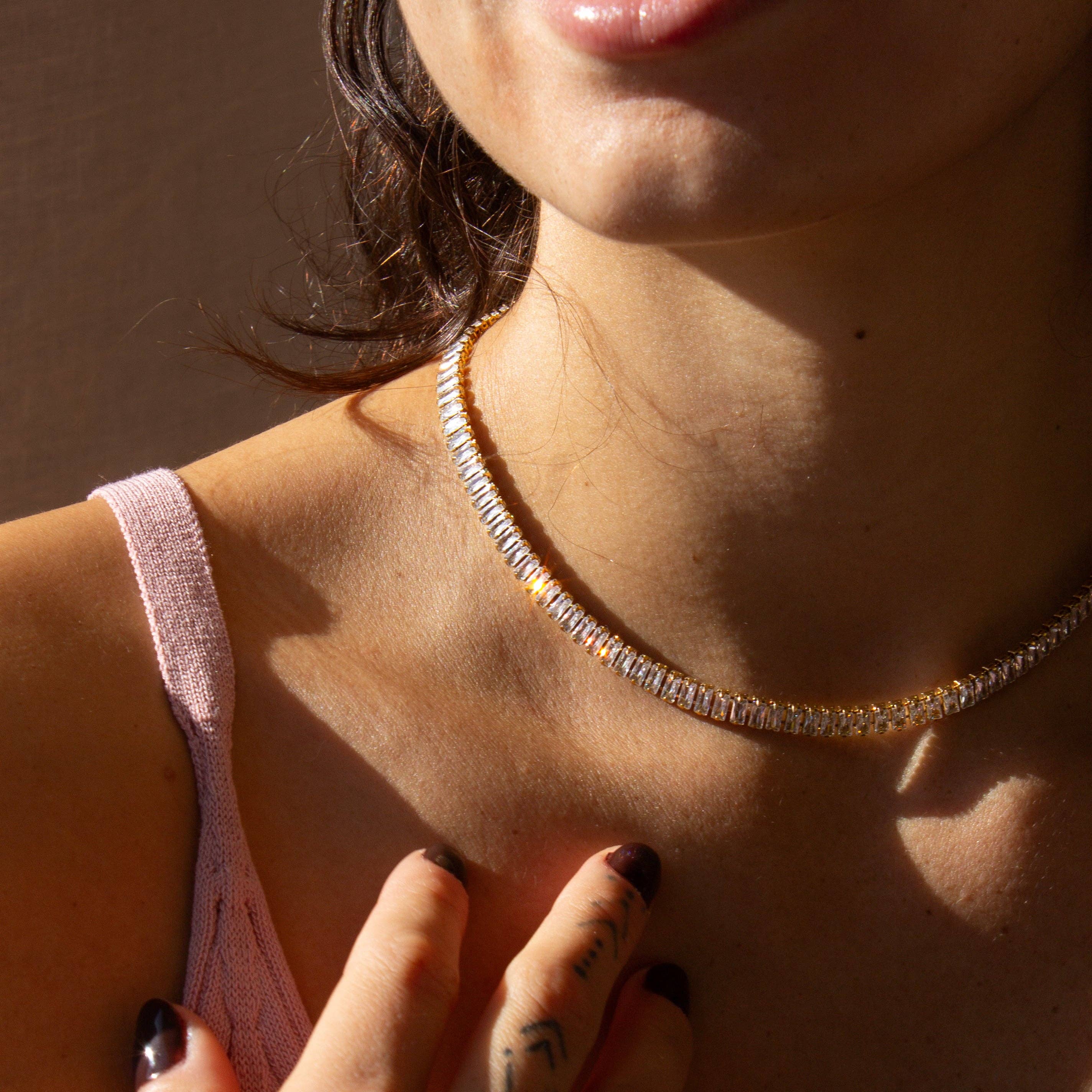 CARIS Jewelry - Wholesale Choker/Collar - Baguette Tennis Necklace4