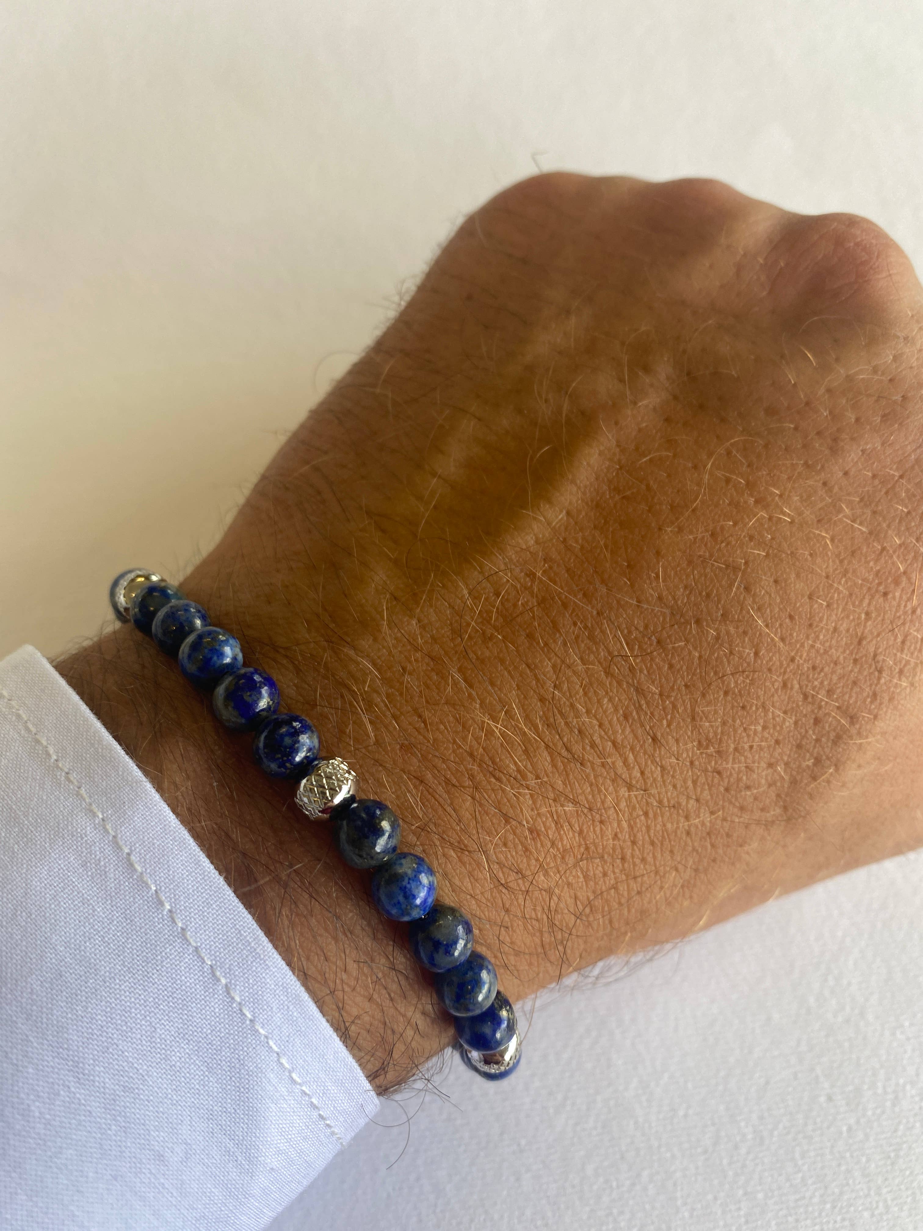 10:10 Gioielli - Omnicut srl - Wholesale Beaded Bracelet - 10:10 Bracelet with 6 mm natural lapis lazuli stones1
