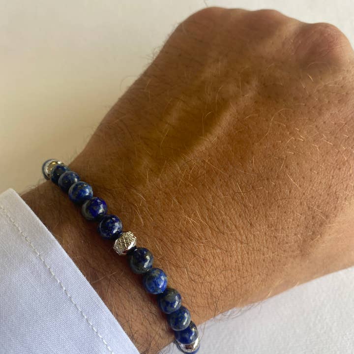 10:10 Gioielli - Omnicut srl - Wholesale Beaded Bracelet - 10:10 Bracelet with 6 mm natural lapis lazuli stones1