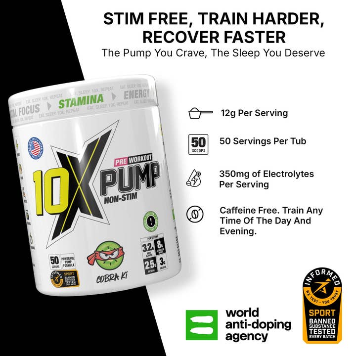 Super Nutritions Limited - Wholesale Protein/Superfood Powder - 10X PUMP 600g: Caffeine-Free Pre-Workout3