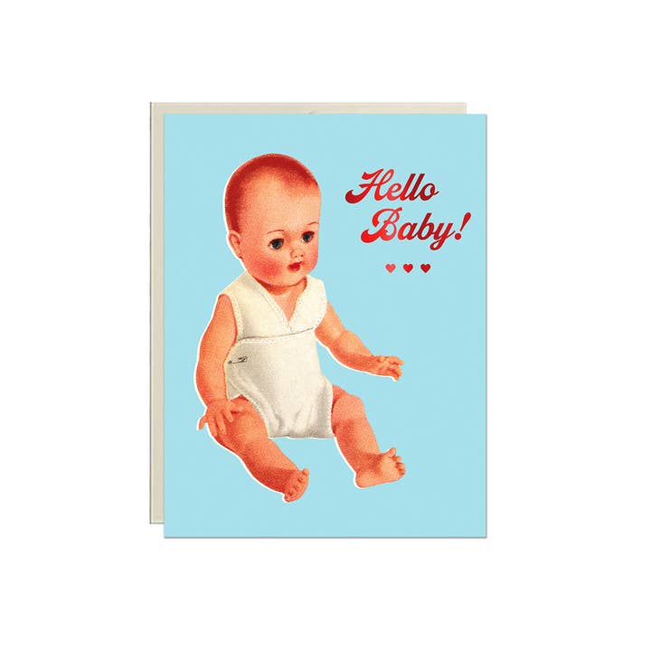 Lucky Goods Paper - Wholesale Baby Card - Hello Baby! – Foil New Baby ✿ Baby Shower Card2
