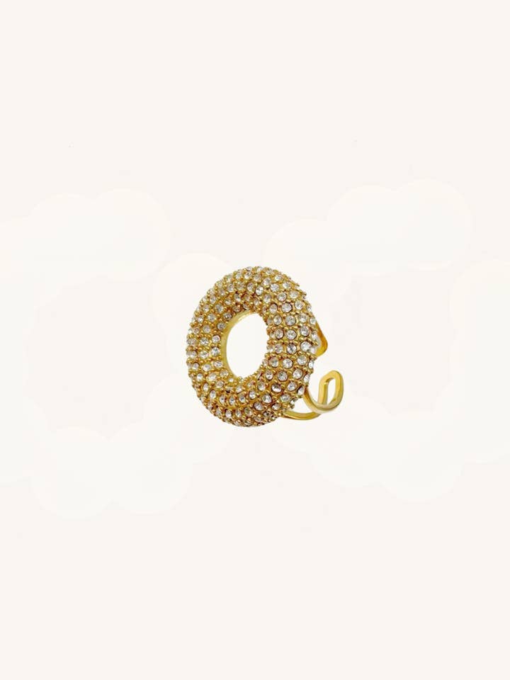 Anel statement pavé – Anel Circle Sparkle por atacado de GioLì Jewels