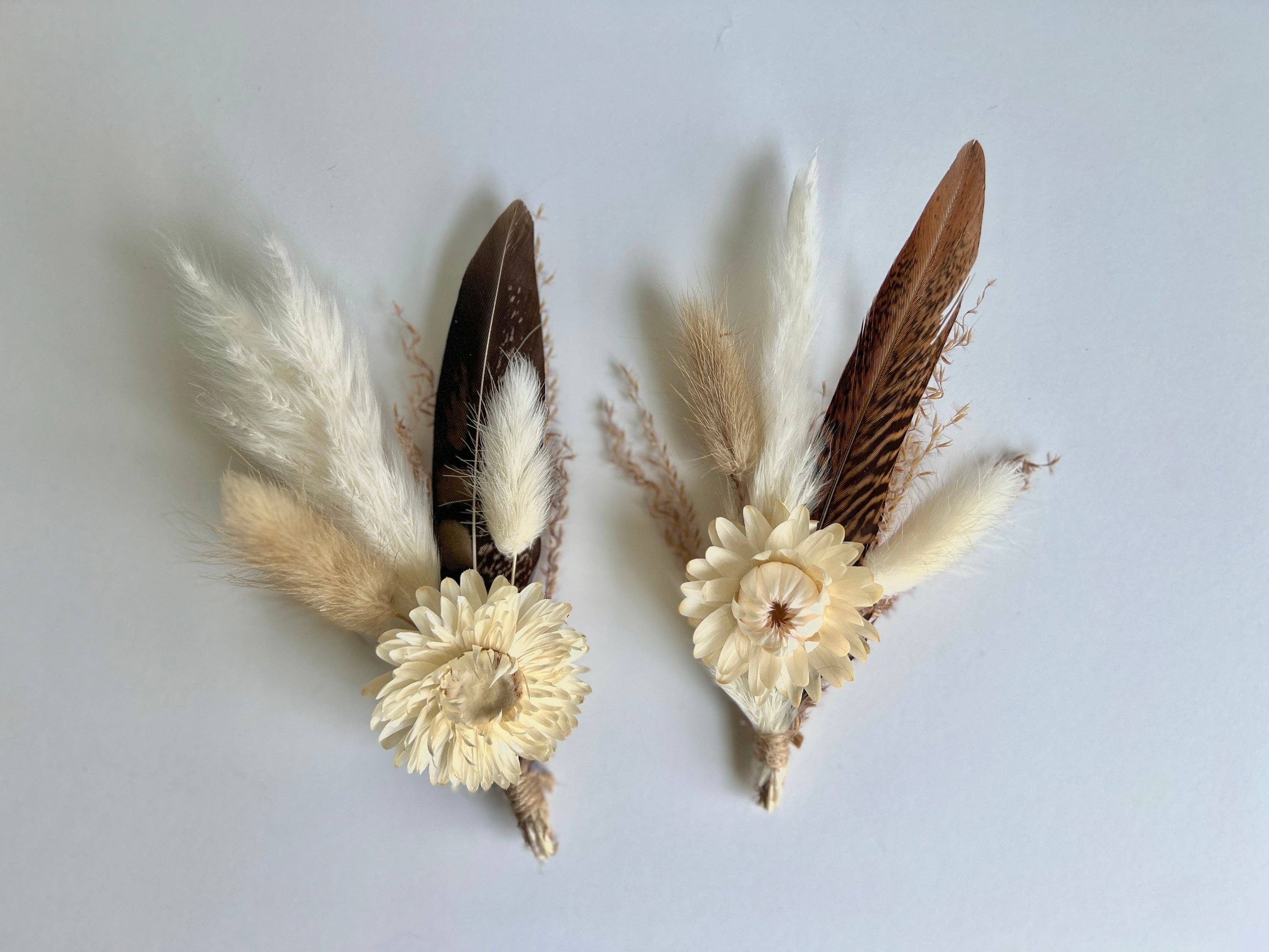 Withered Whimsy - Wholesale Hat Accessory - Women's - Hat feathers - Strawflower and feather4