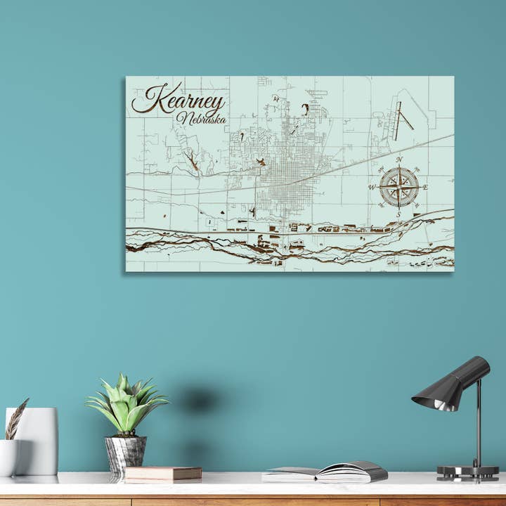 Nebraska: Kearney Street Visa karta för wholesale av Fire & Pine