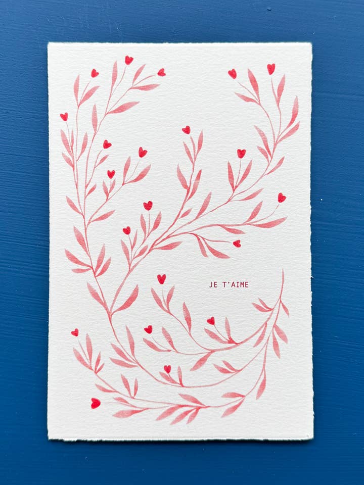 I Love You / Je T'aime Postkarte für den Großhandel von Avis et Tigris