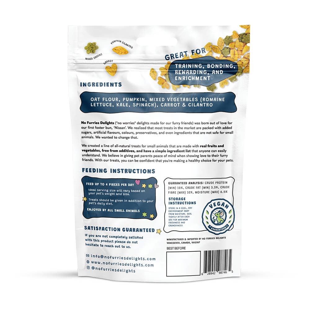 No Furries Delights - Wholesale Pet Supplement - Not Cat/Dog - Only Veggie Variety Pack | Healthy Small Animal Treats 1