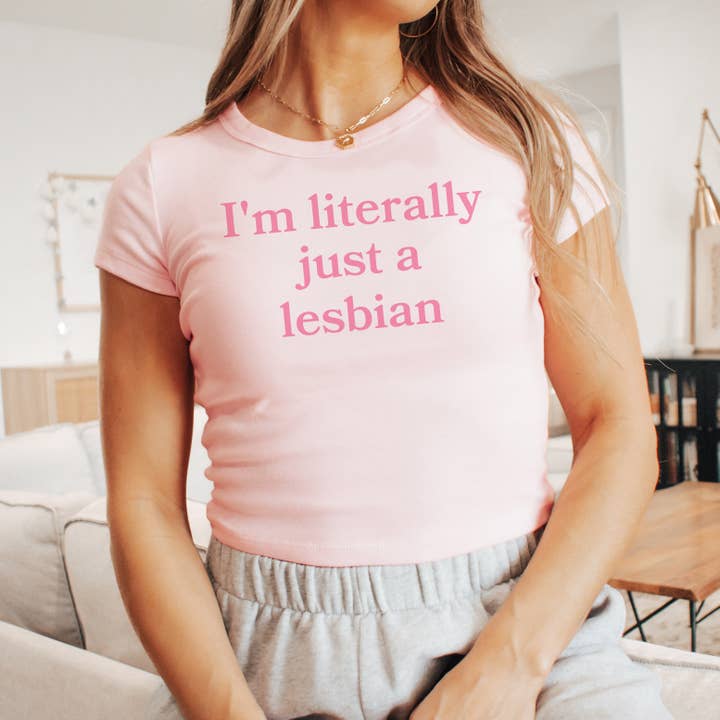 I'm Literally Just A Lesbian Baby Tee for wholesale by Lucky Luna Apparel
